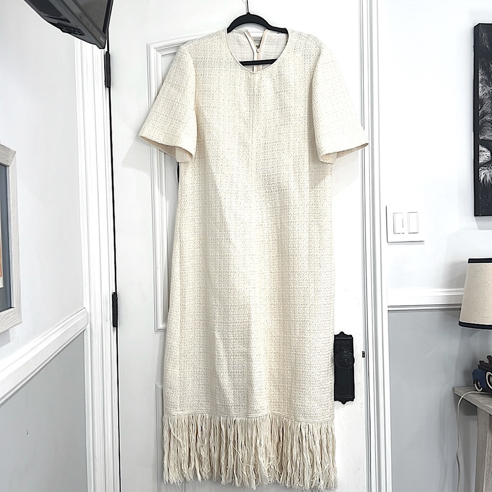 Zara white tweed dress brand new